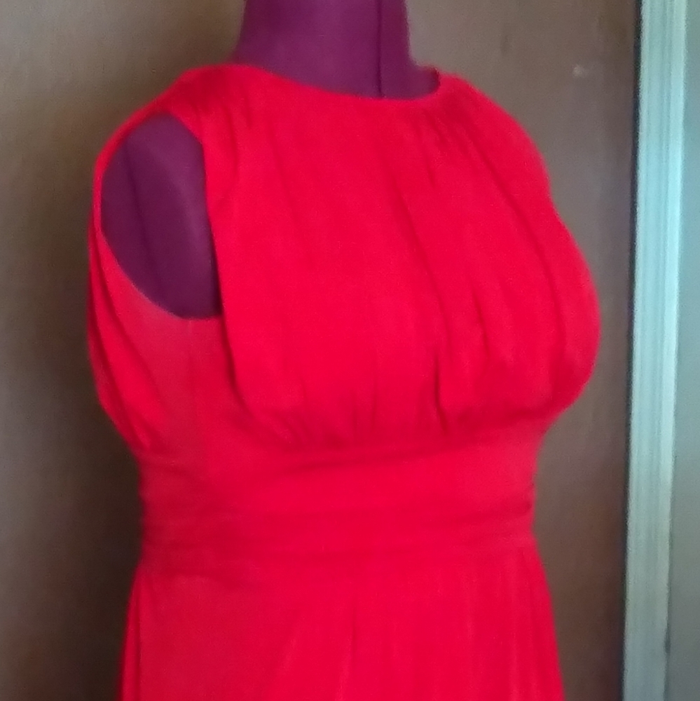 Floor Length Fire Engine Red Gown